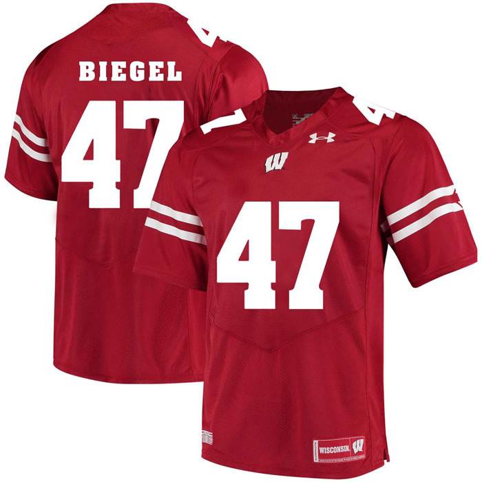 Wisconsin Badgers #47 Vince Biegel Red College Football Jersey DingZhi